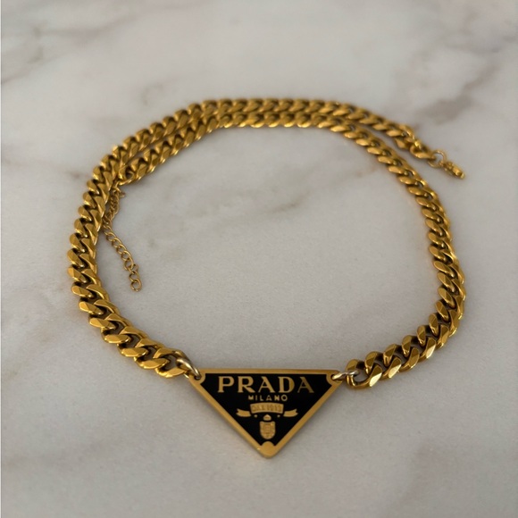 Repurposed Prada Gold Chain Necklace - Picture 1 of 4